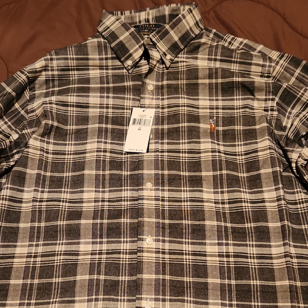 Polo by Ralph Lauren Men's Black and White Checkered Shirt